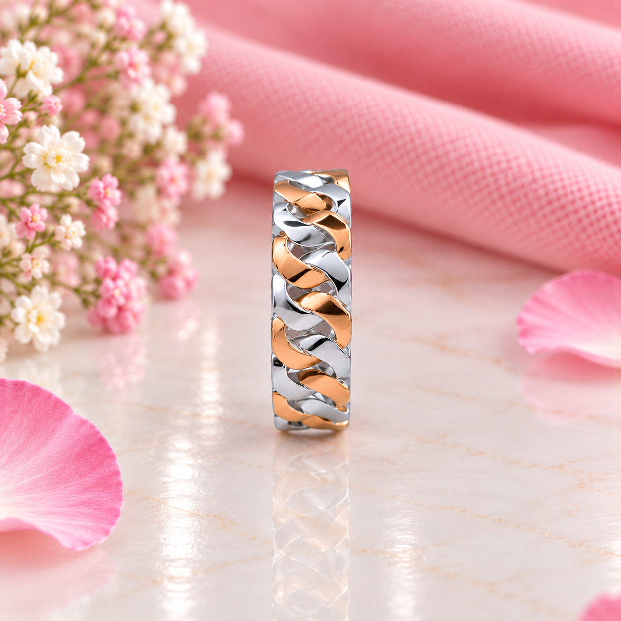 Two-Tone Braided Ring – 925 Sterling Silver – OYA by Gemkara view 4