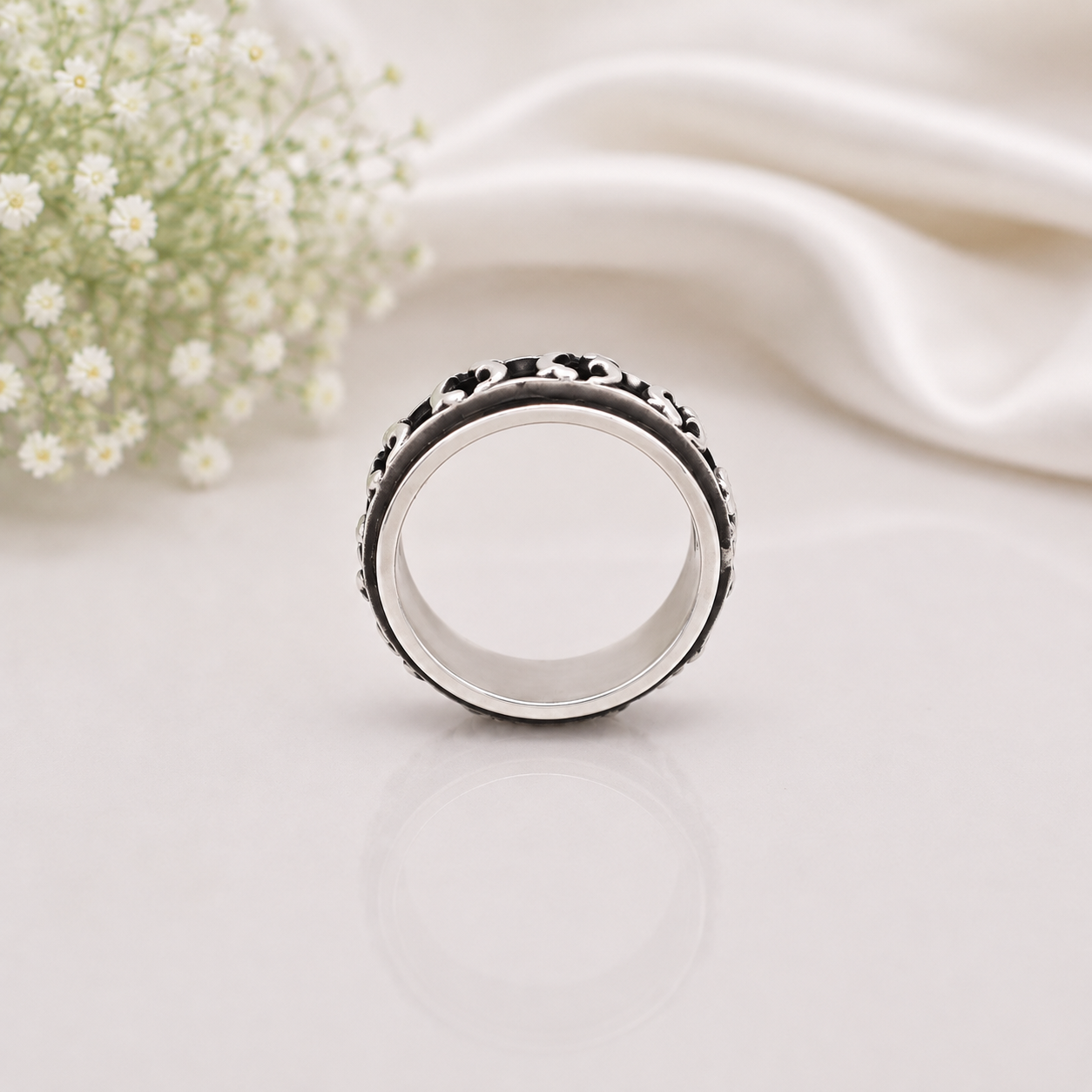 Oxidized Band Ring – 925 Sterling Silver – OYA by Gemkara view 4