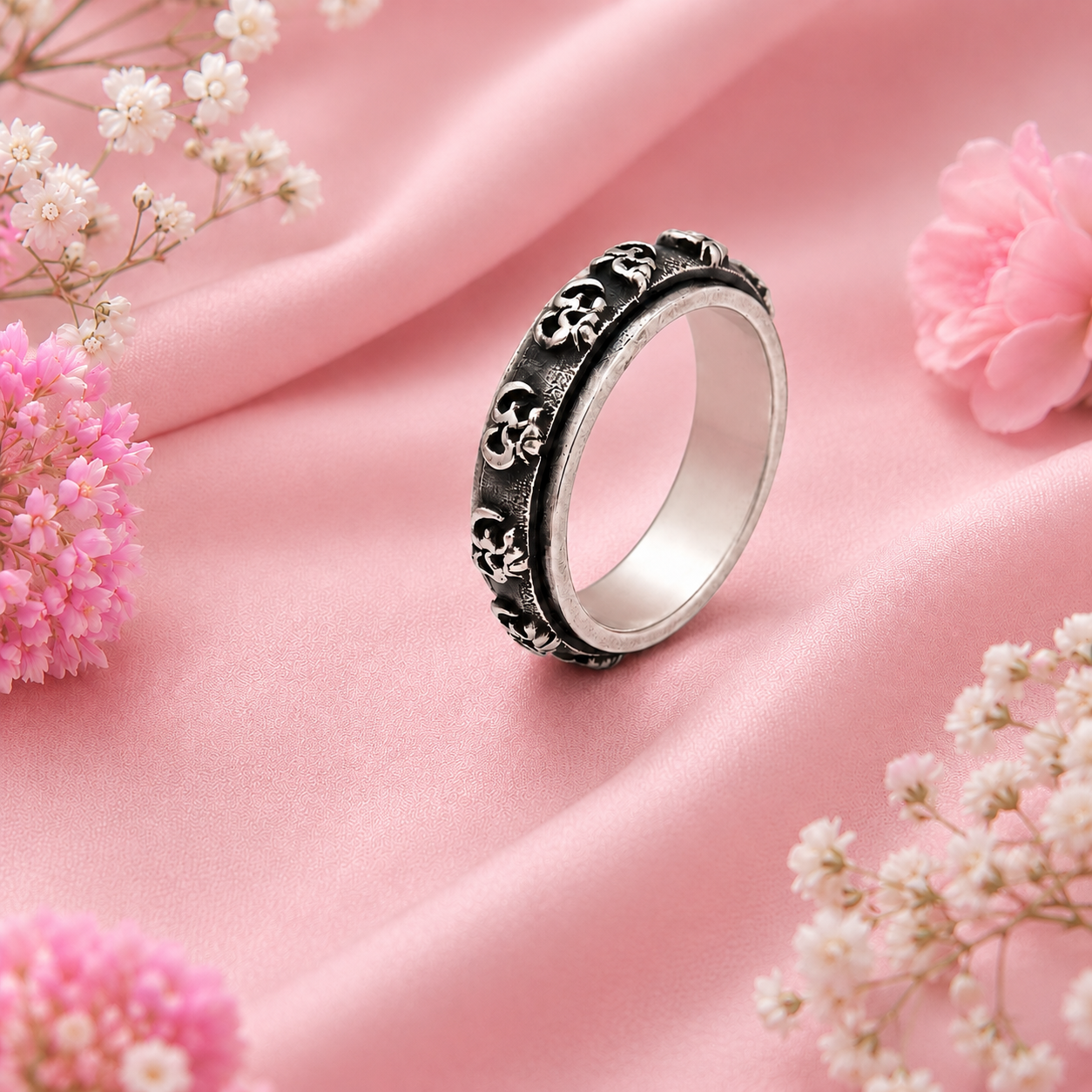 Om Band Ring – 925 Sterling Silver – OYA by Gemkara view 3