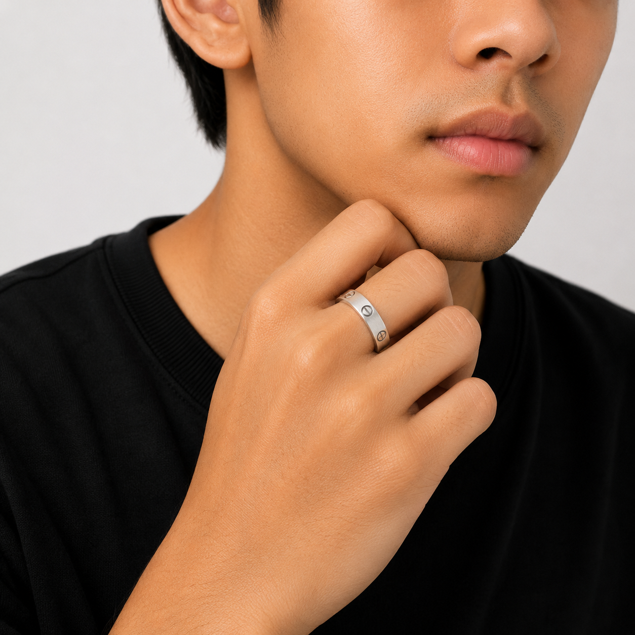 Classic Screw Band – 925 Sterling Silver – OYA by Gemkara view 2