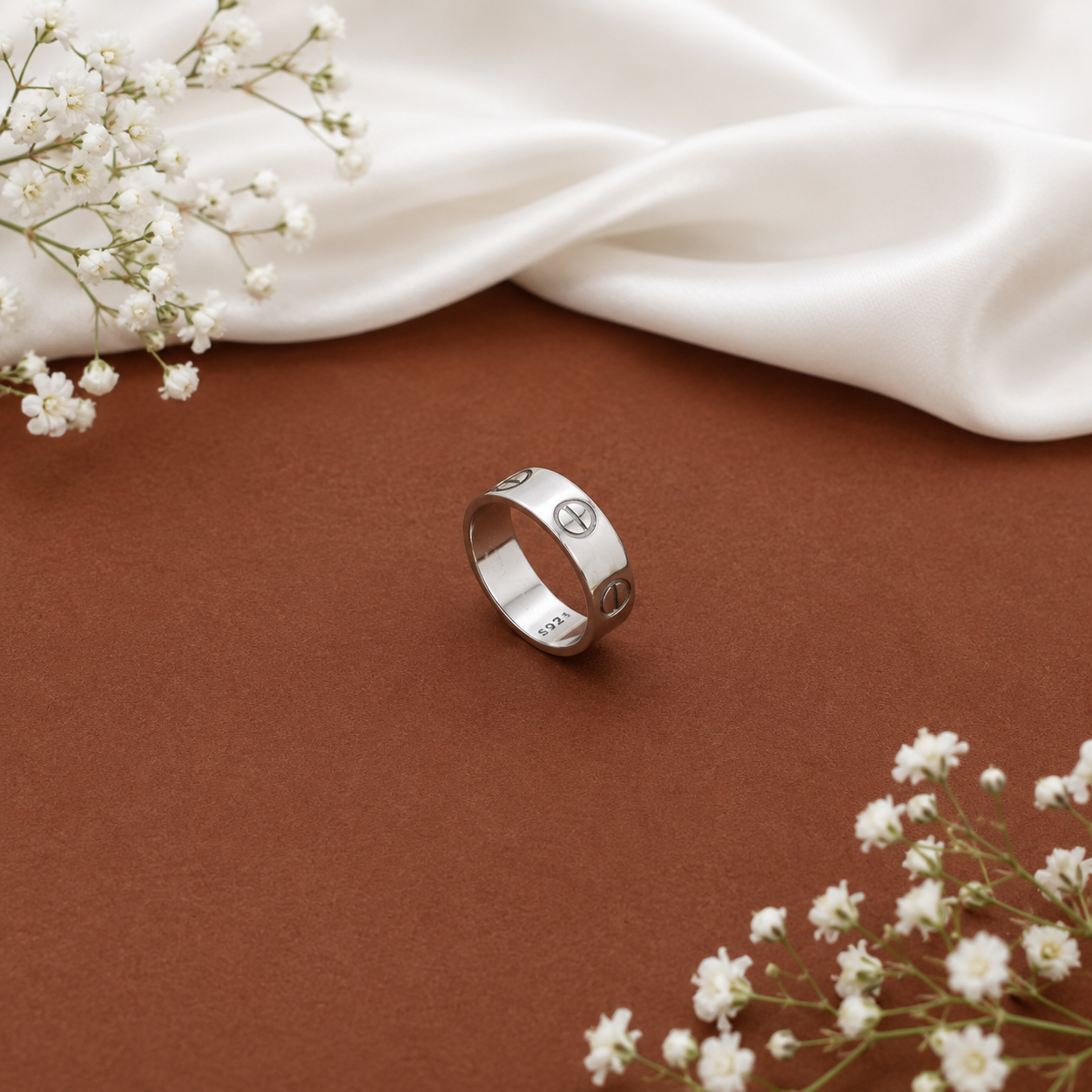 Classic Screw Band – 925 Sterling Silver – OYA by Gemkara view 4