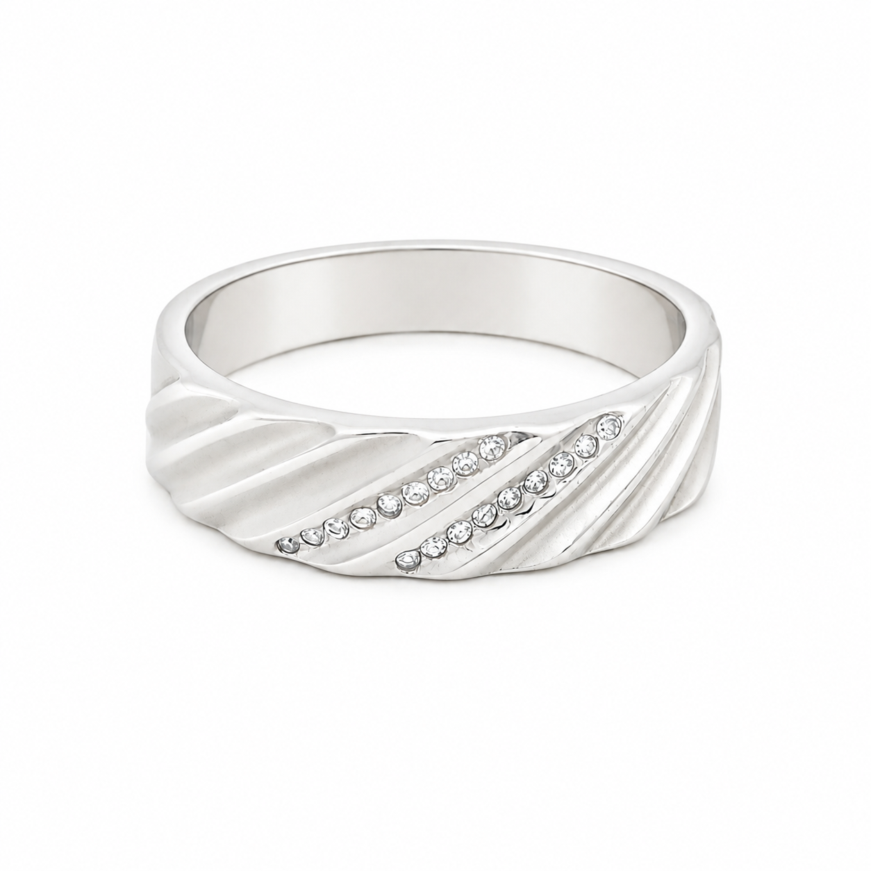 CZ Wave Ring – 925 Sterling Silver – OYA by Gemkara view 1