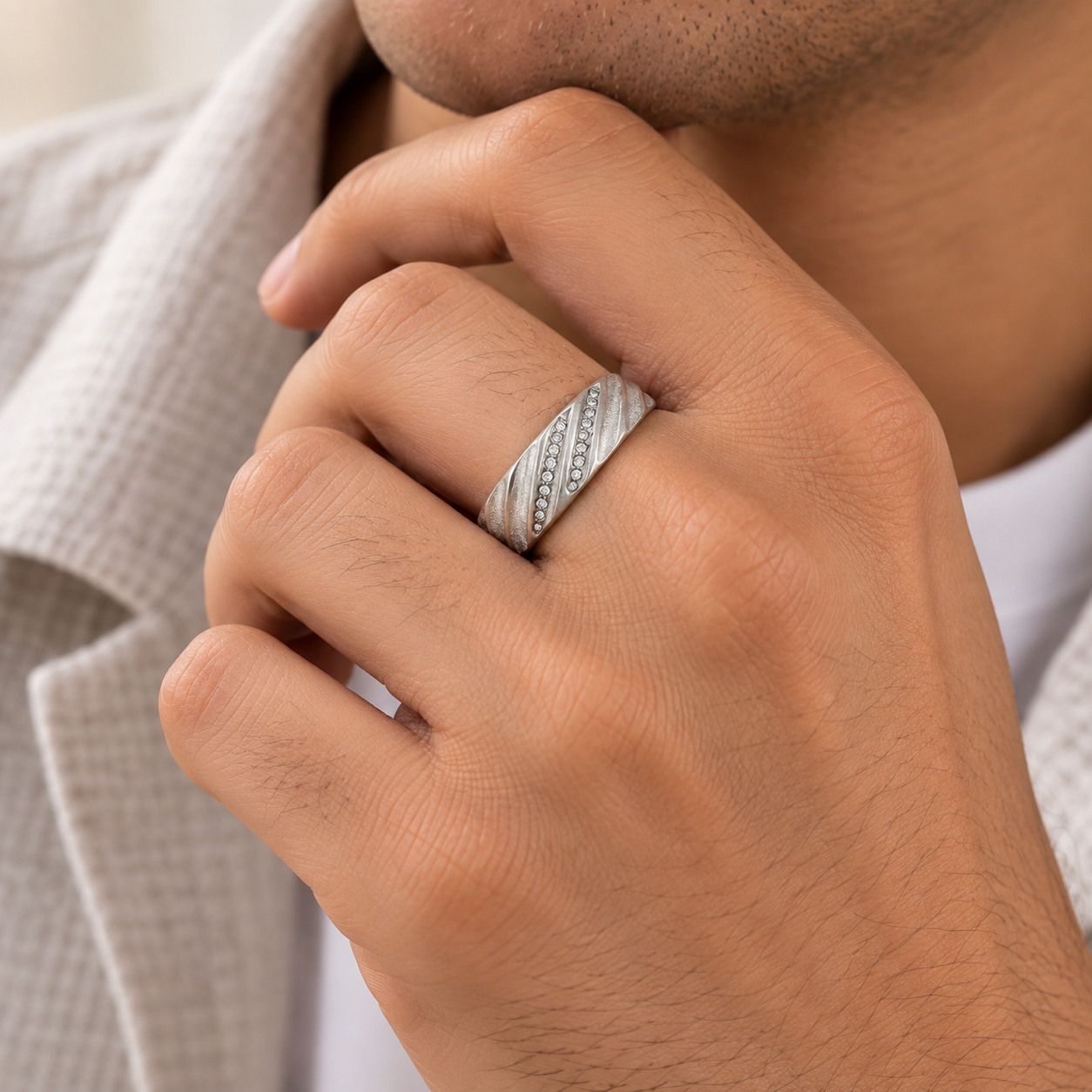 CZ Wave Ring – 925 Sterling Silver – OYA by Gemkara view 2