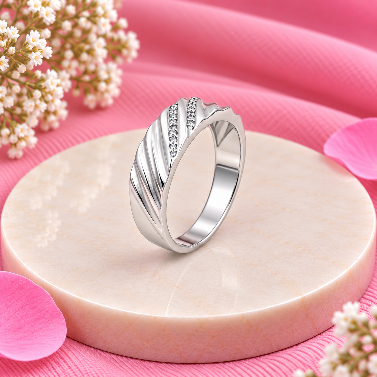 CZ Wave Ring – 925 Sterling Silver – OYA by Gemkara view 3