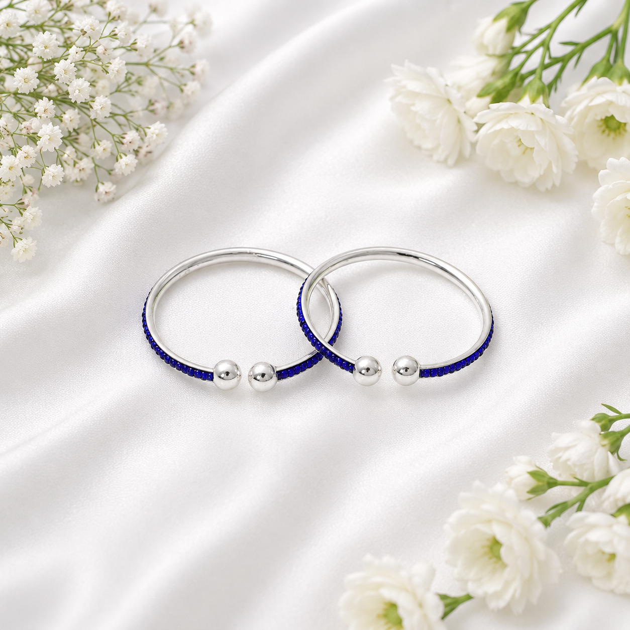 Blue Bead Nazariya -79 – 925 Sterling Silver – OYA by Gemkara view 3