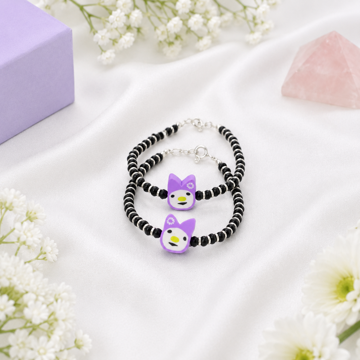 Purple Buddy Nazariya – 925 Sterling Silver – OYA by Gemkara view 3