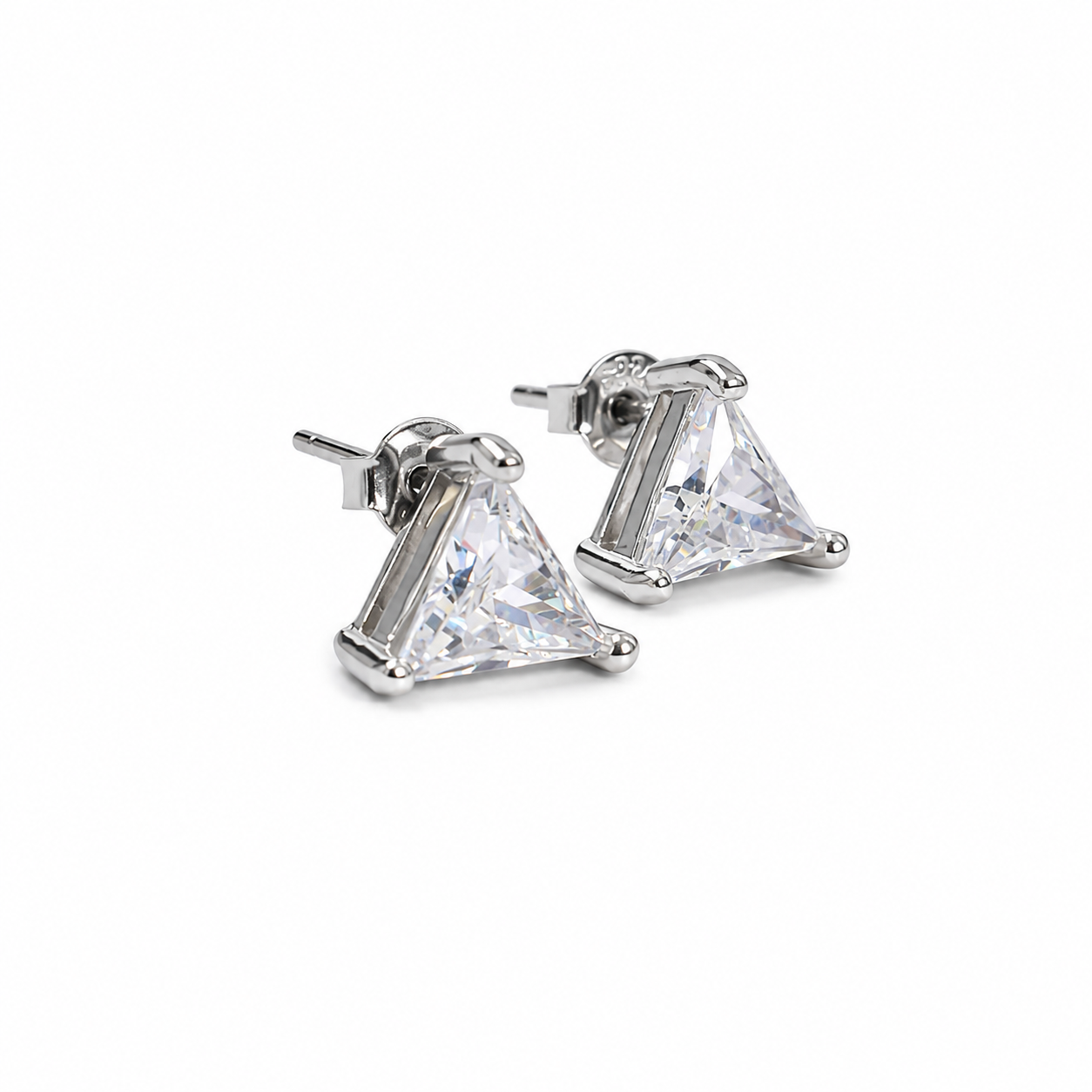 Double Heart Stud Earrings – 925 Sterling Silver – OYA by Gemkara view 1