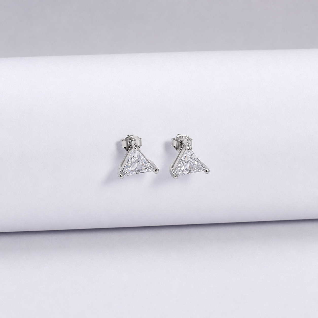 Double Heart Stud Earrings – 925 Sterling Silver – OYA by Gemkara view 2