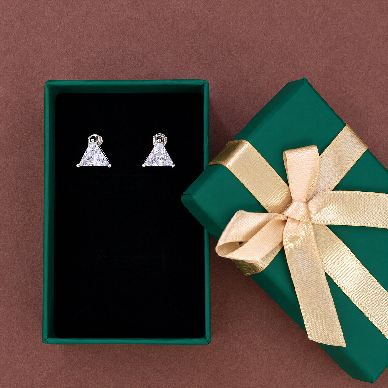 Double Heart Stud Earrings – 925 Sterling Silver – OYA by Gemkara view 4