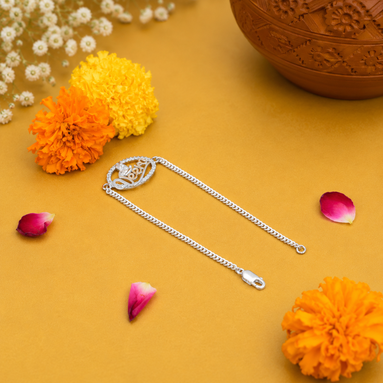 Veera Silver Rakhi – OYA by Gemkara view 3