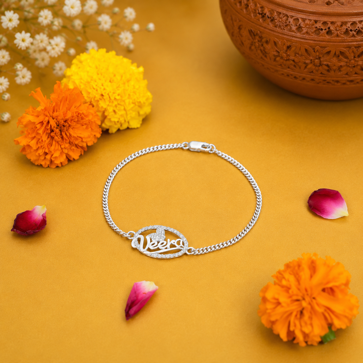 Veera Silver Rakhi – OYA by Gemkara view 4