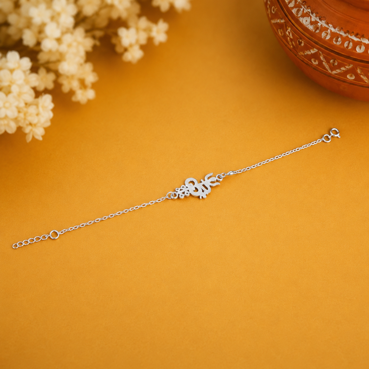 Om Trishul Rakhi – 925 Sterling Silver – OYA by Gemkara view 2