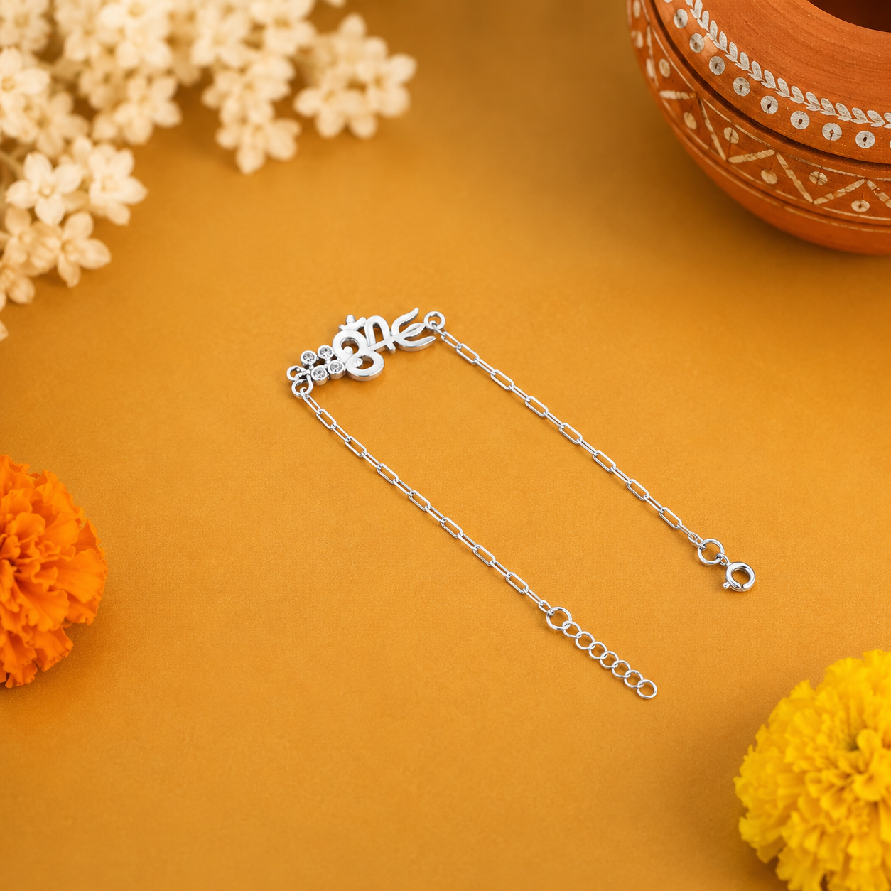 Om Trishul Rakhi – 925 Sterling Silver – OYA by Gemkara view 3
