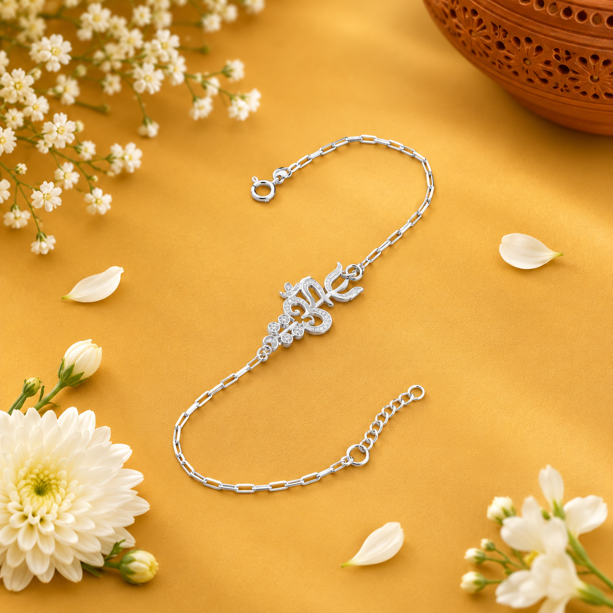 Om Trishul Rakhi – 925 Sterling Silver – OYA by Gemkara view 4