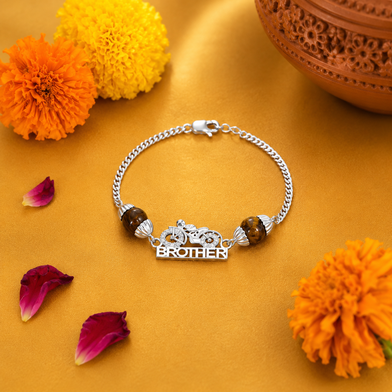 Brother Rider Rakhi – 925 Sterling Silver – OYA by Gemkara view 1