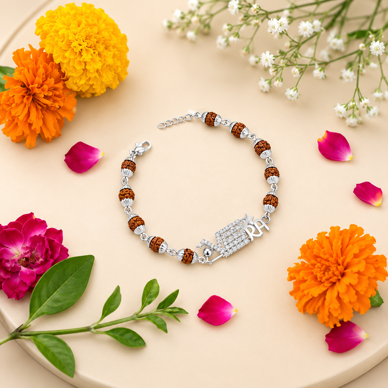Veera Rudraksha Rakhi – 925 Sterling Silver – OYA by Gemkara view 4