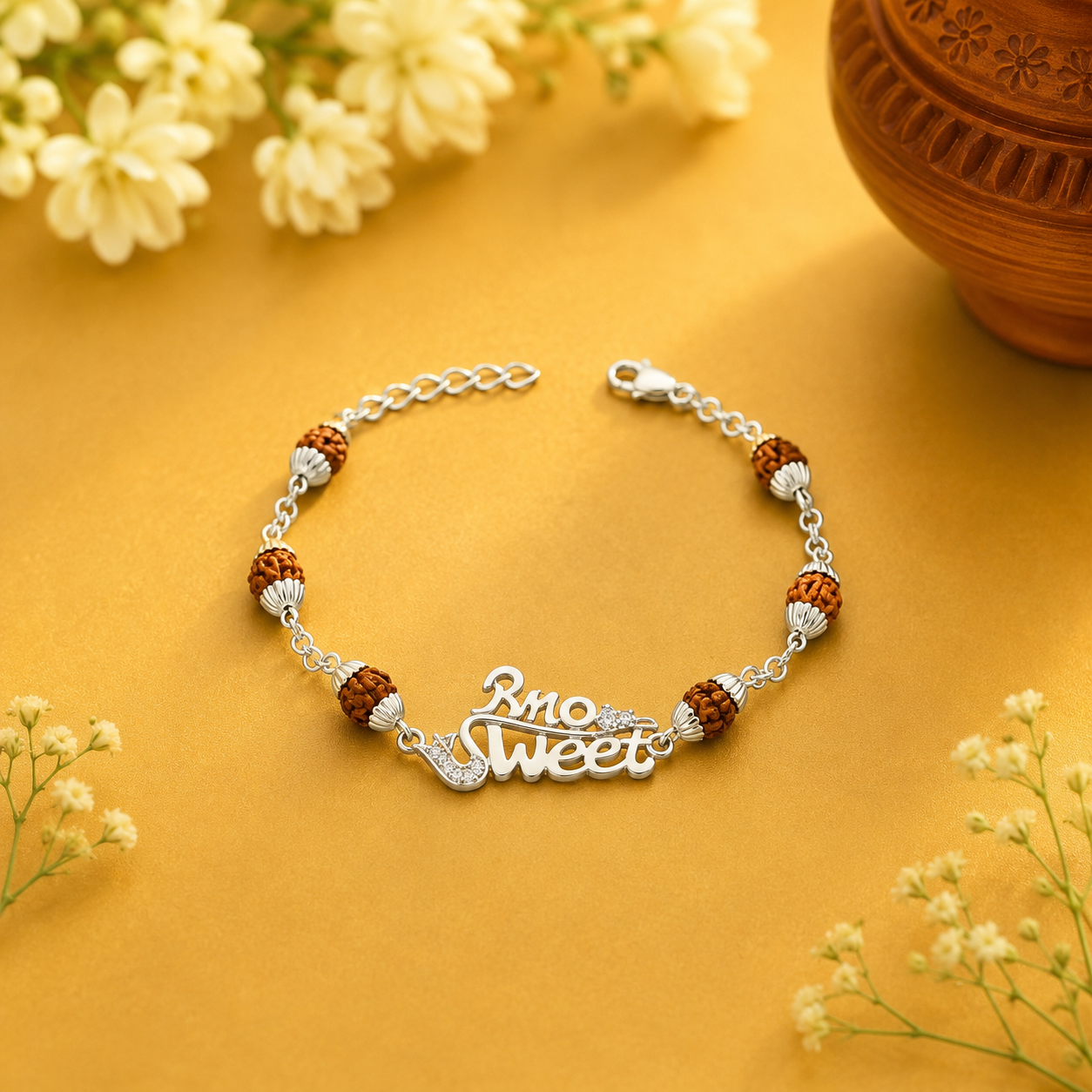 Sweet Bond Rakhi – 925 Sterling Silver – OYA by Gemkara view 1