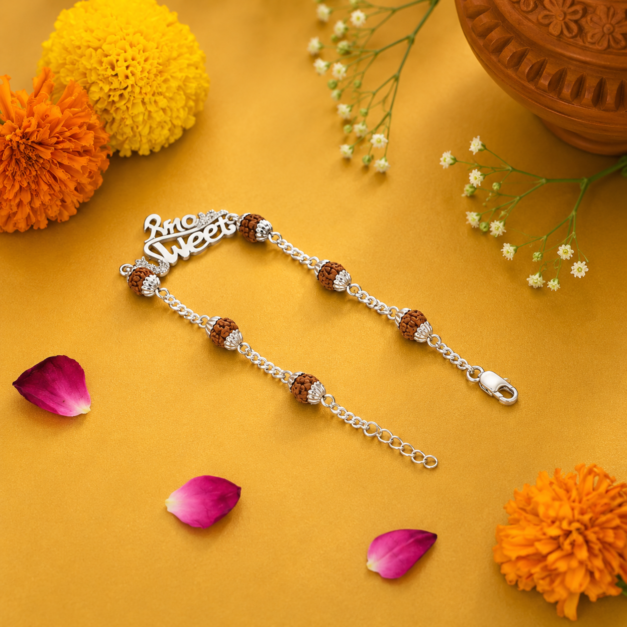 Sweet Bond Rakhi – 925 Sterling Silver – OYA by Gemkara view 3