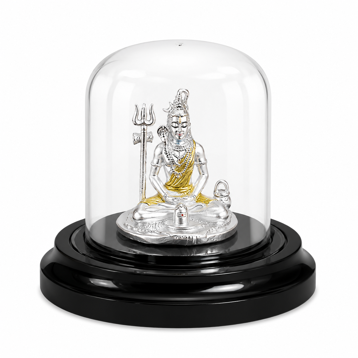 Meditating Lord Shiva Idol – 999% Silver – OYA by Gemkara view 2