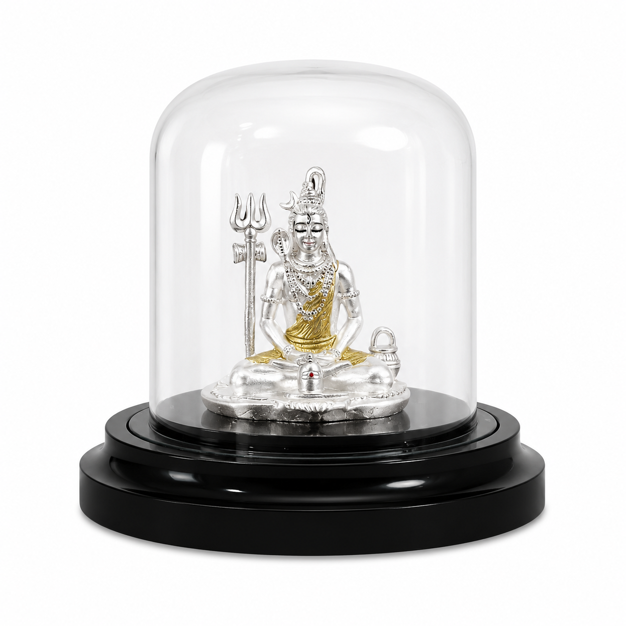 Meditating Lord Shiva Idol – 999% Silver – OYA by Gemkara view 4