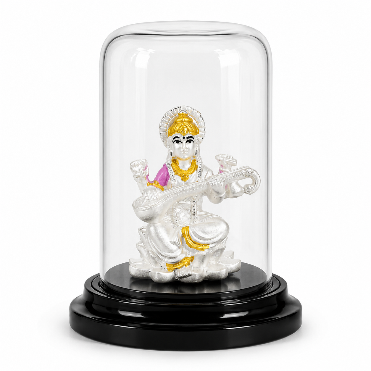 Maa Saraswati Idol – 999% Silver – OYA by Gemkara view 1