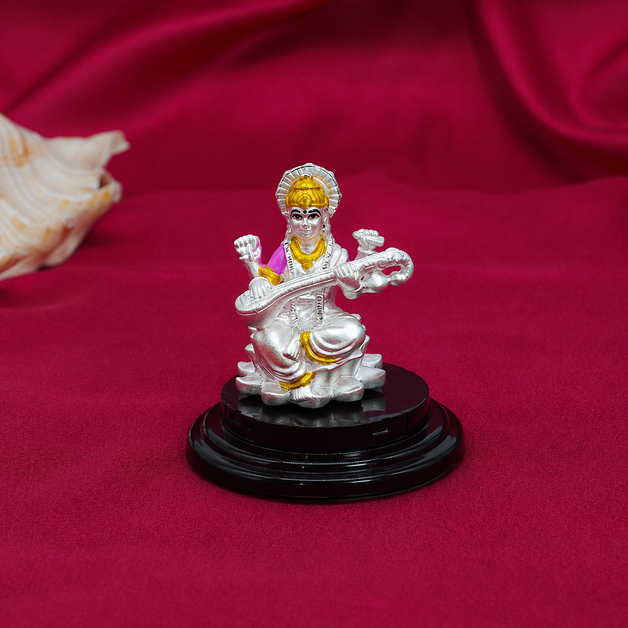 Maa Saraswati Idol – 999% Silver – OYA by Gemkara view 4