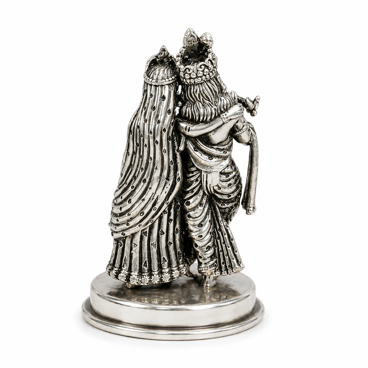 Divine Radha Krishna Idol – 925 Sterling Silver – OYA by Gemkara view 4