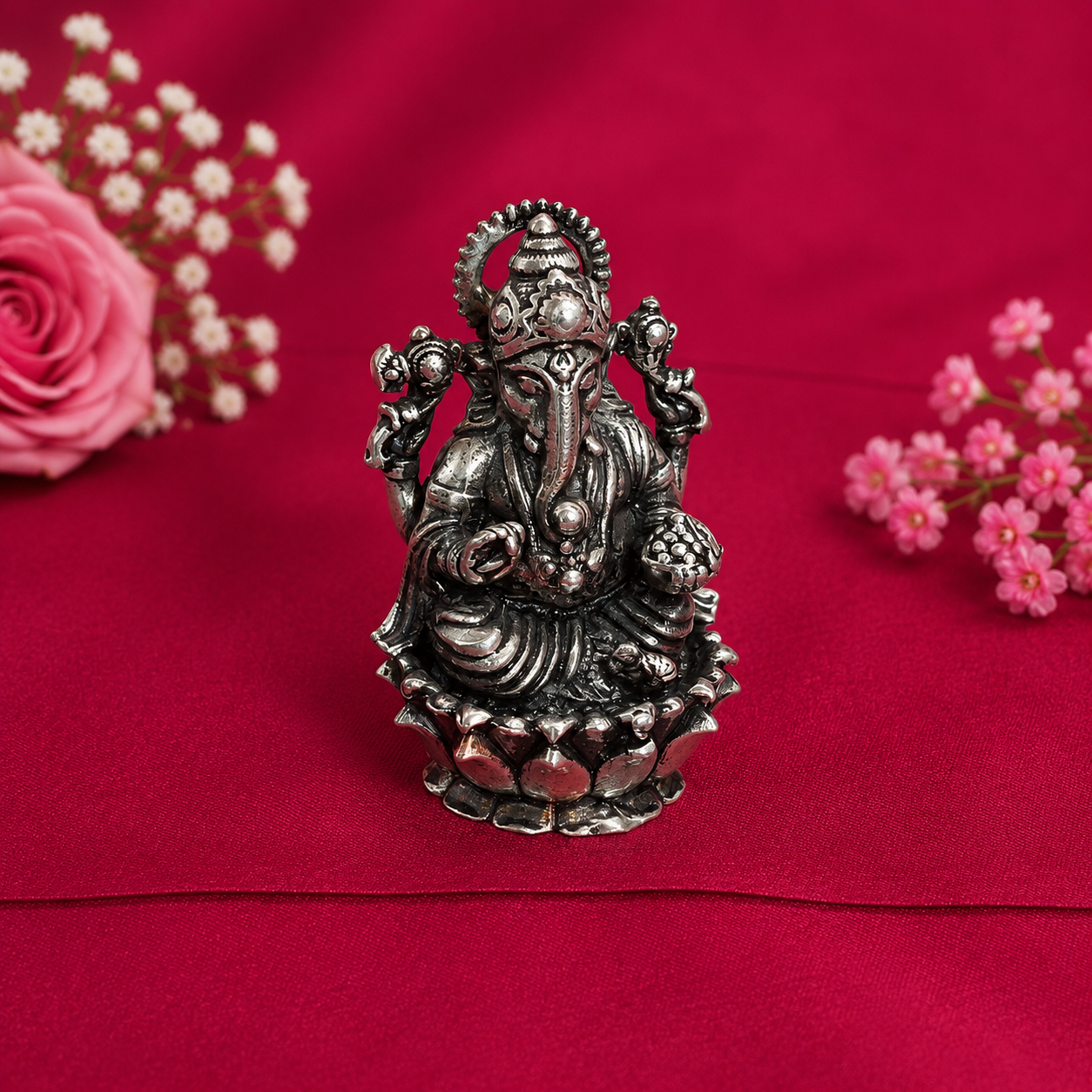 Siddhi Vinayak Silver Idol – OYA by Gemkara view 4