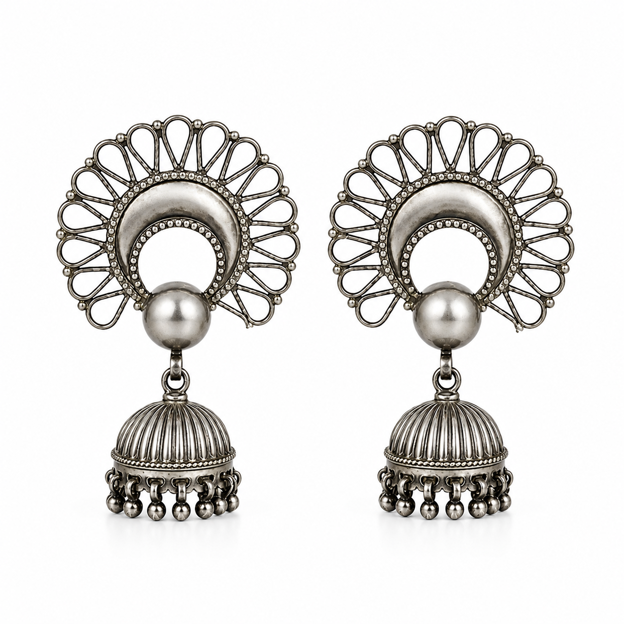 Mayuri Jhumka – 925 Sterling Silver – OYA by Gemkara view 1