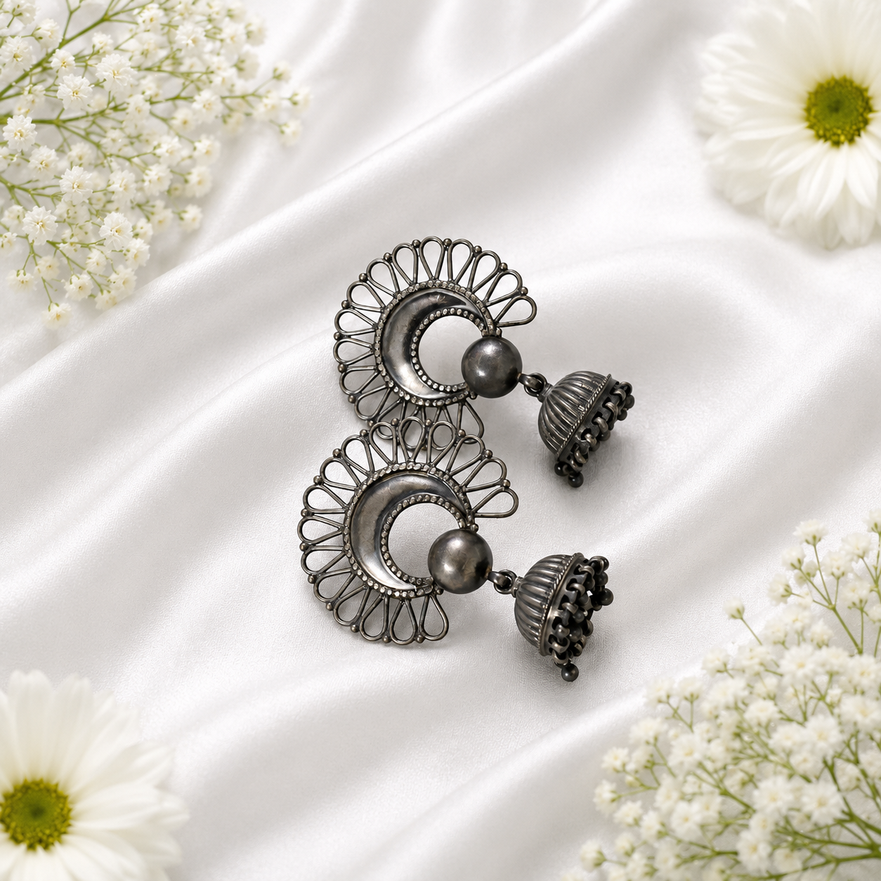 Mayuri Jhumka – 925 Sterling Silver – OYA by Gemkara view 4