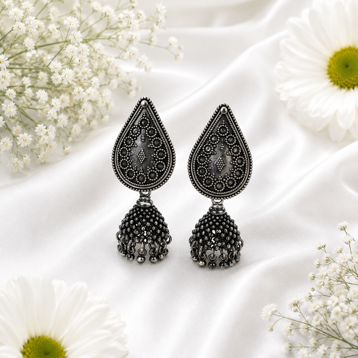 Megha Jhumka – 925 Sterling Silver – OYA by Gemkara view 3