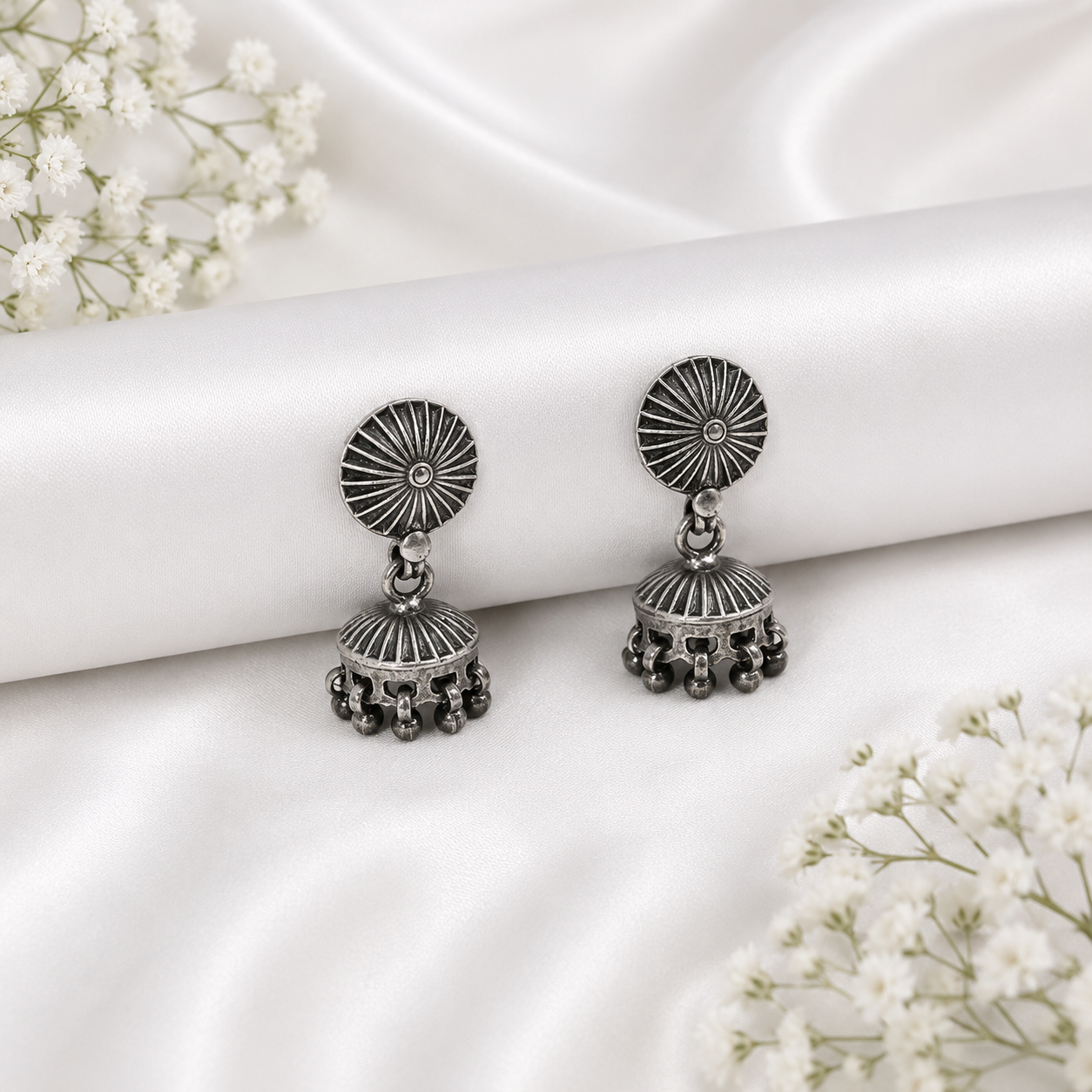 Divya Jhumka – 925 Sterling Silver – OYA by Gemkara view 3