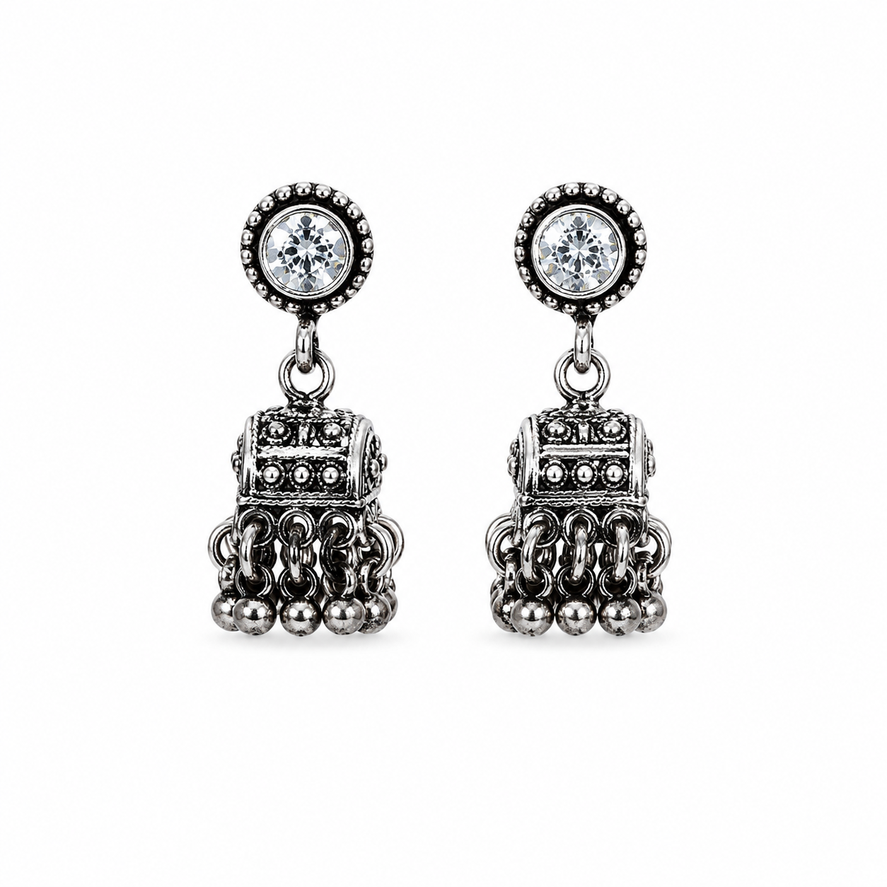 Tara Jhumka – 925 Sterling Silver – OYA by Gemkara view 1