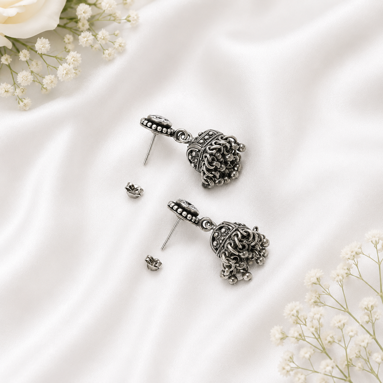 Tara Jhumka – 925 Sterling Silver – OYA by Gemkara view 4