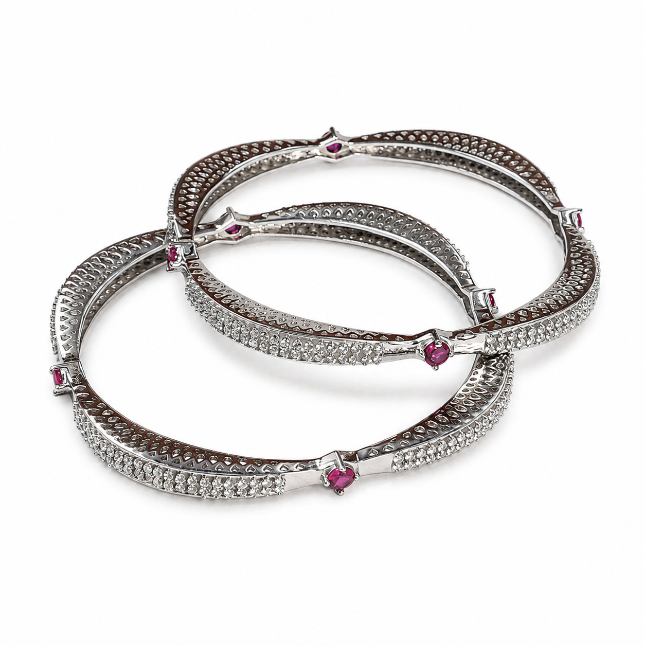 Ruby Spark Bangle – 925 Sterling Silver – OYA by Gemkara view 2