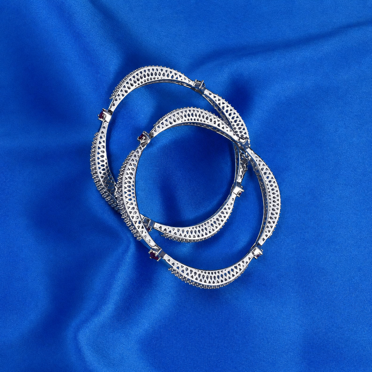 Ruby Spark Bangle – 925 Sterling Silver – OYA by Gemkara view 3