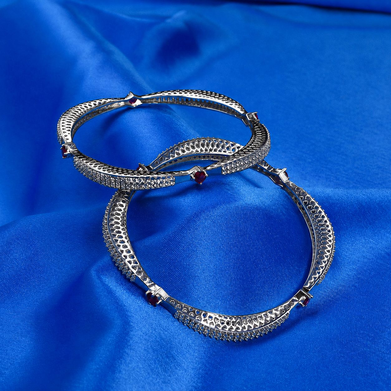 Ruby Spark Bangle – 925 Sterling Silver – OYA by Gemkara view 4