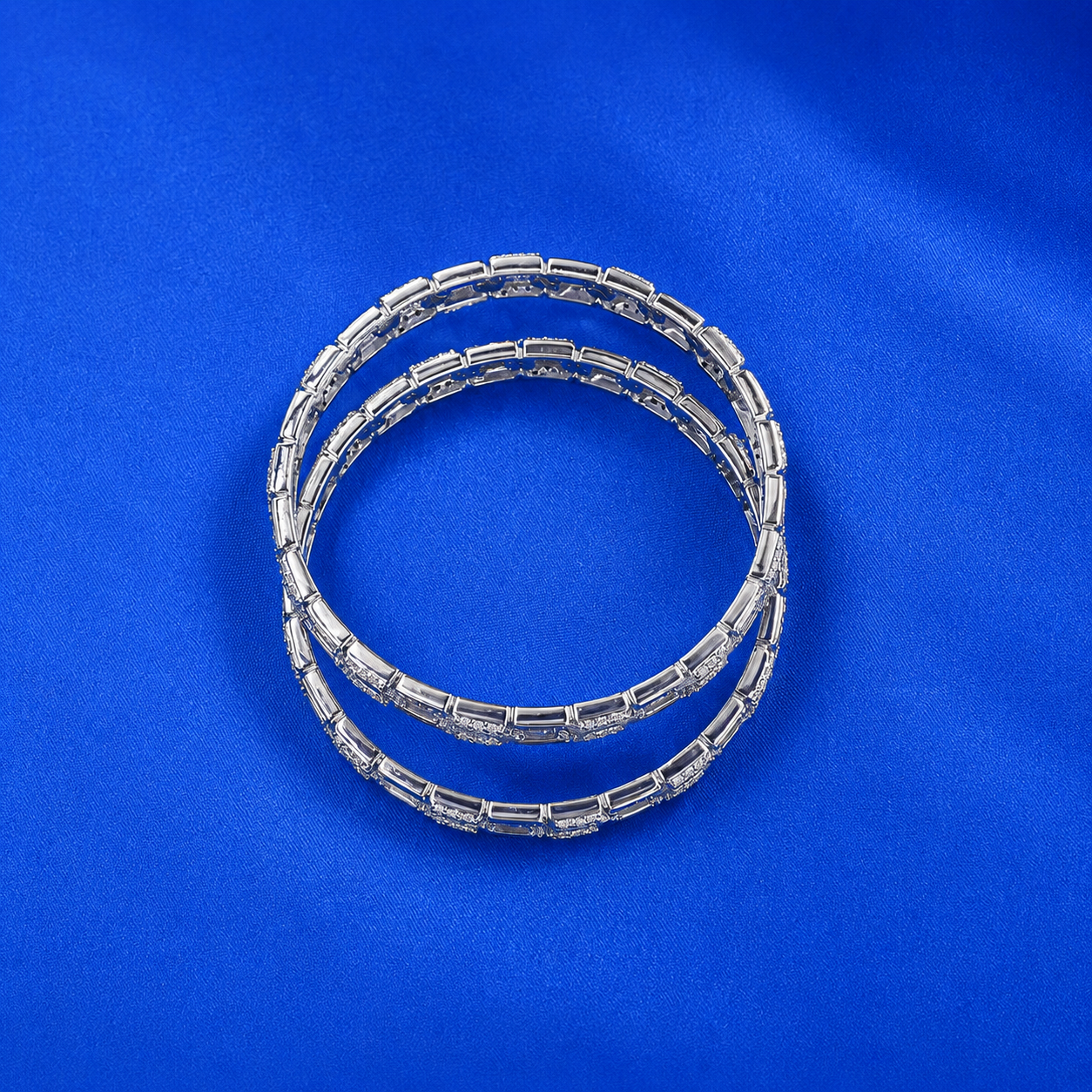 Rose Link Bangle – 925 Sterling Silver – OYA by Gemkara view 4
