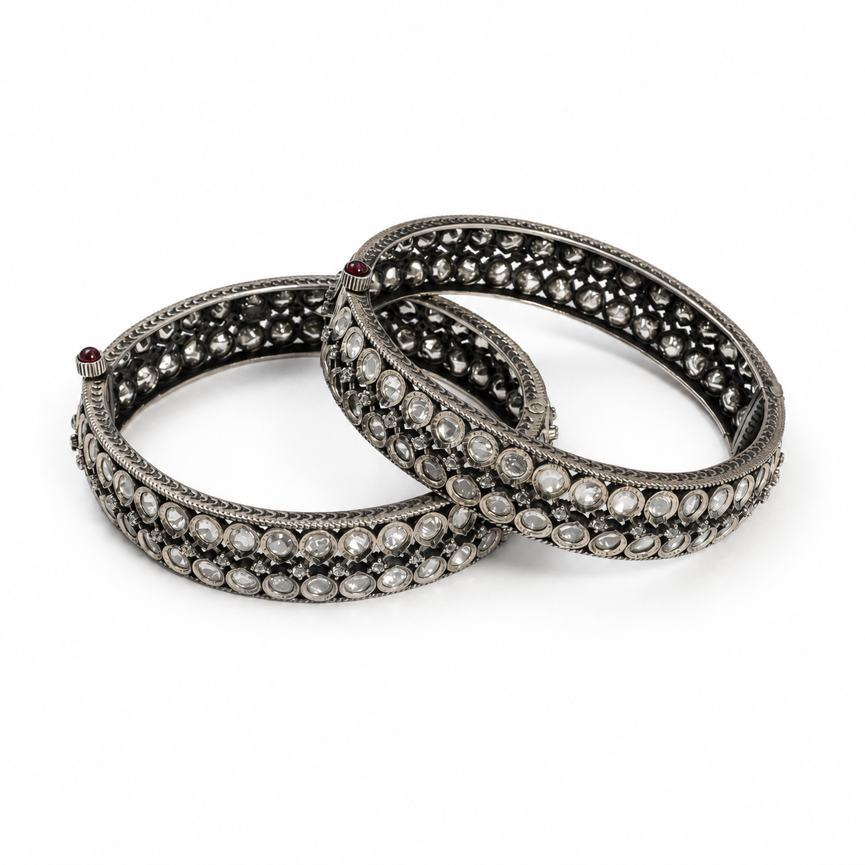 Antique Glow Bangle – 925 Sterling Silver – OYA by Gemkara view 2