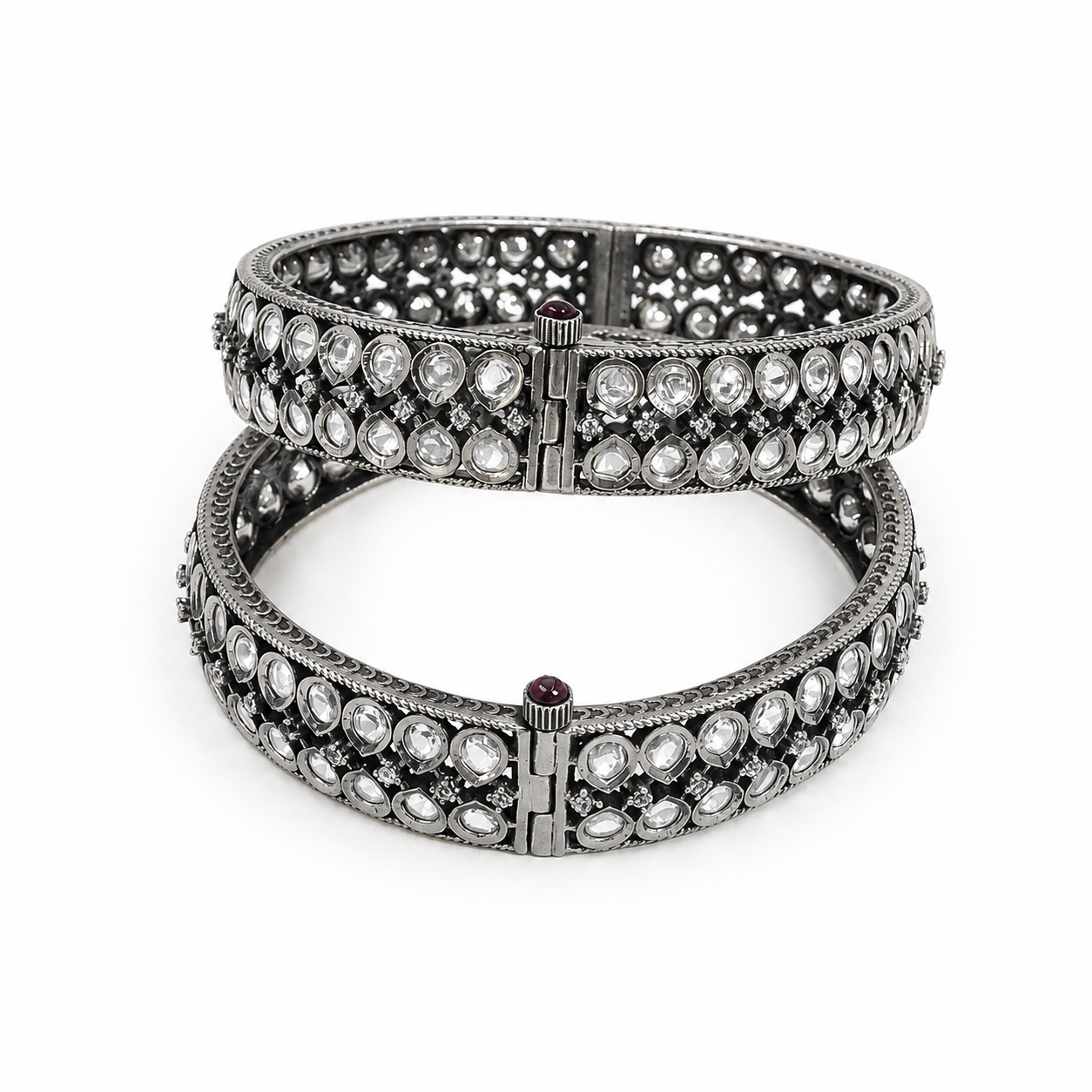 Antique Glow Bangle – 925 Sterling Silver – OYA by Gemkara view 4