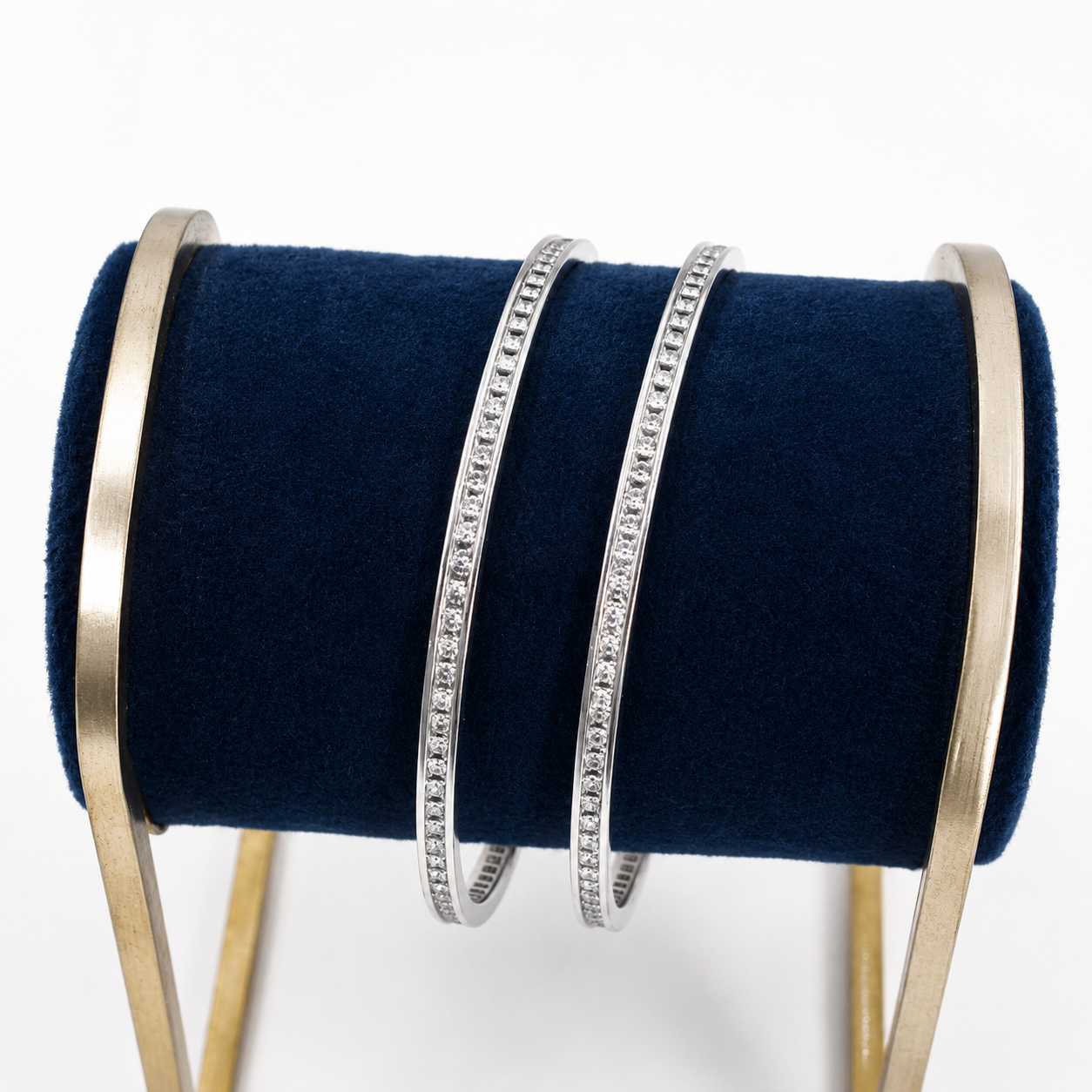 Crystal Line Bangle – 925 Sterling Silver – OYA by Gemkara view 3
