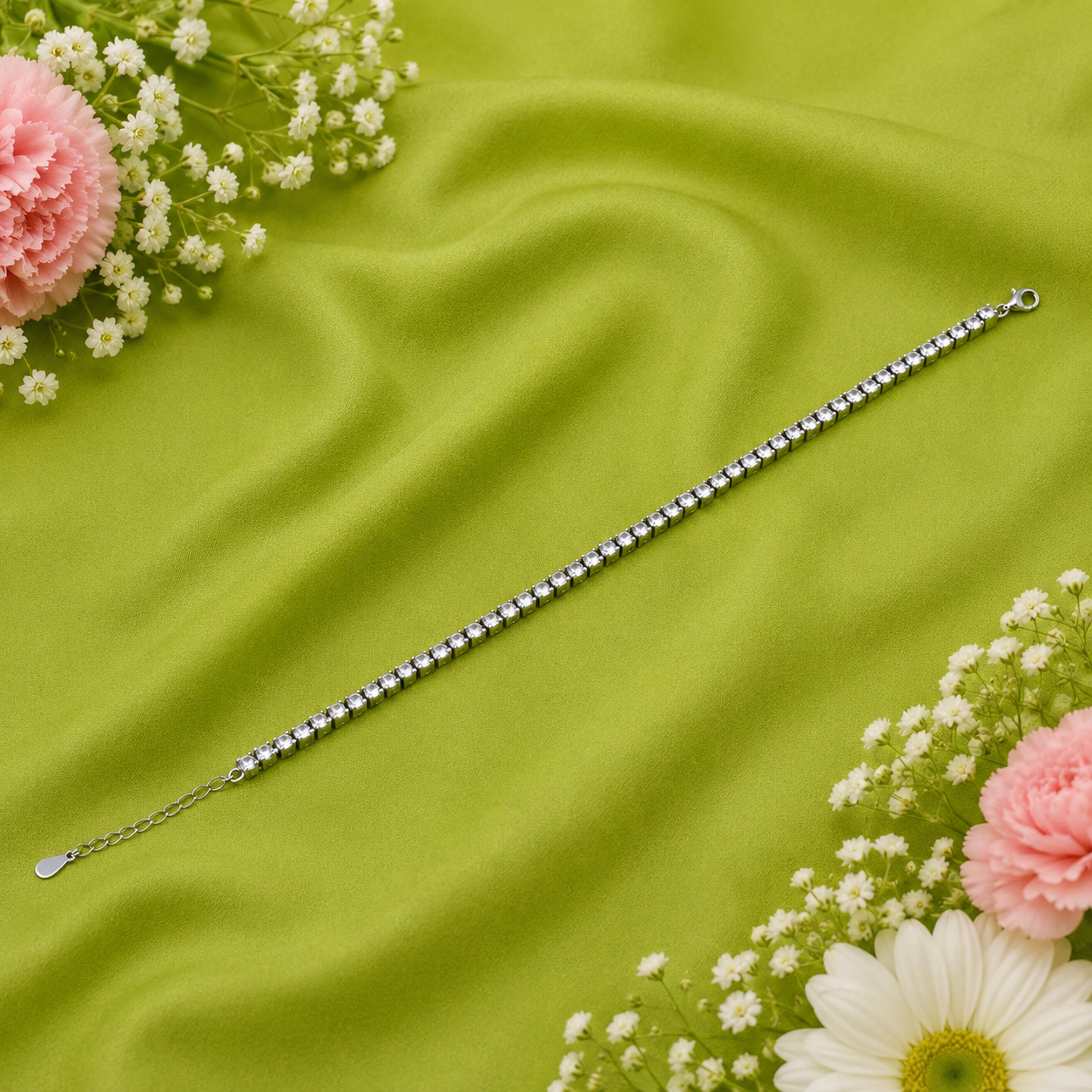 Classic Tennis Bracelet – 925 Sterling Silver – OYA by Gemkara view 3