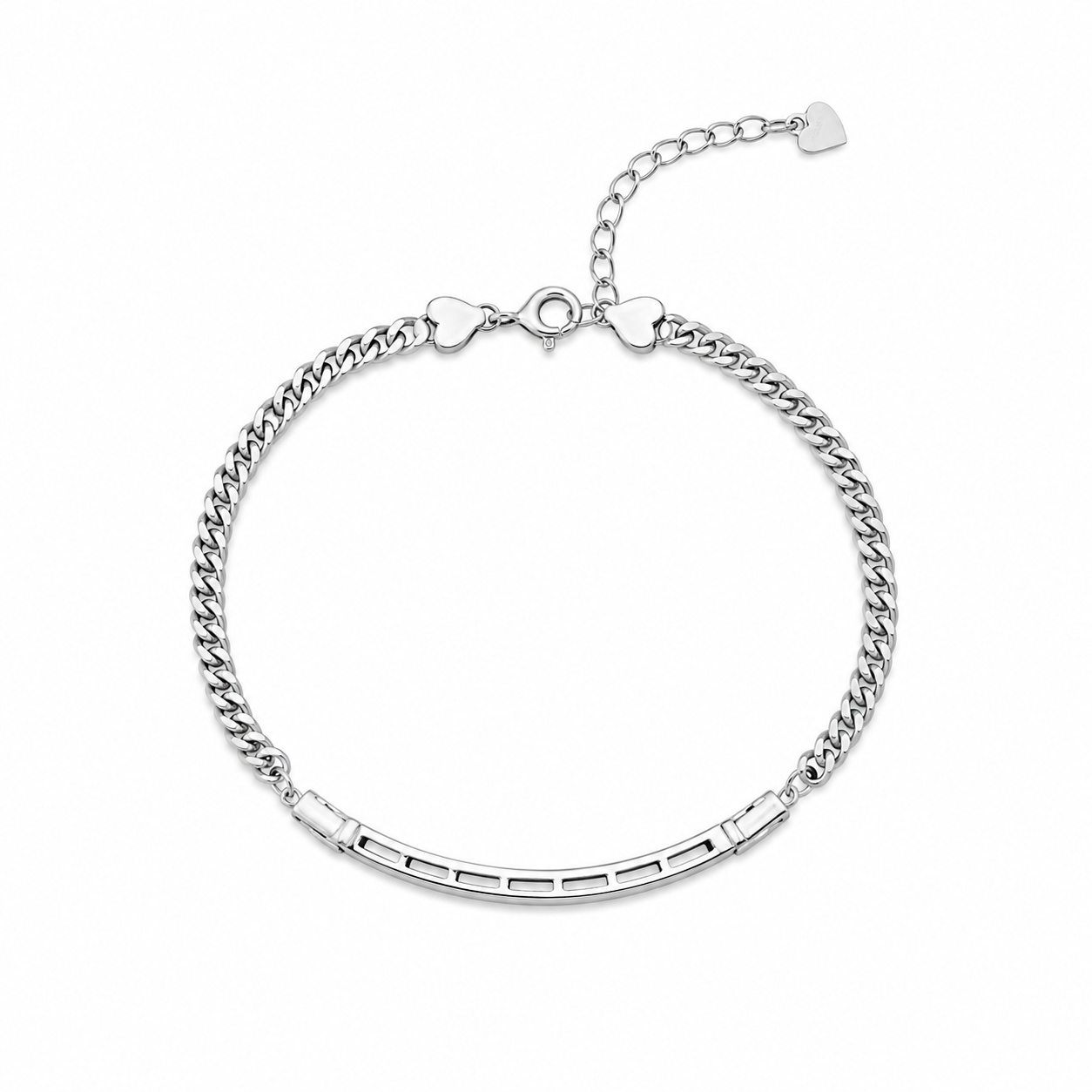 Bar Chain Bracelet – 925 Sterling Silver – OYA by Gemkara view 1