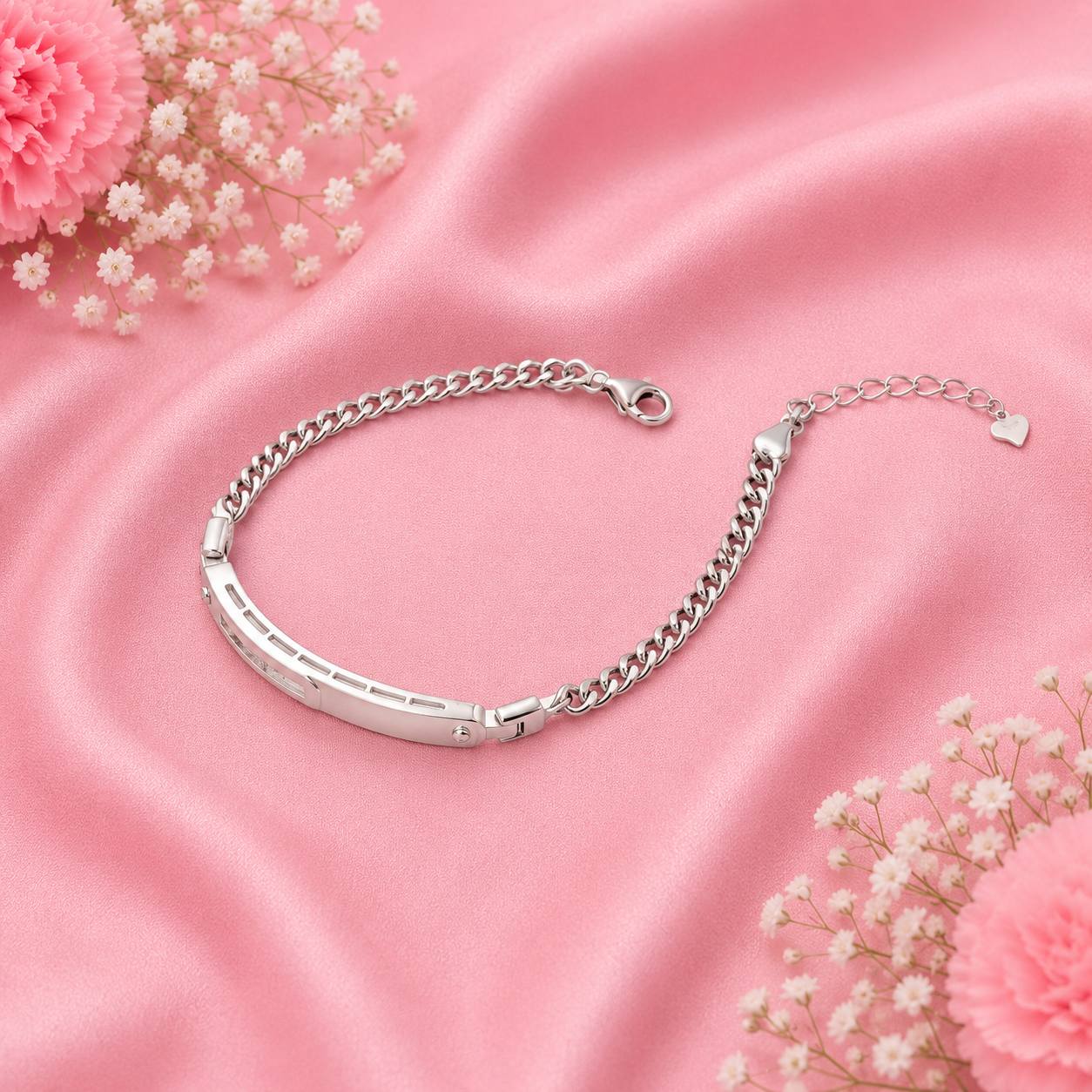 Bar Chain Bracelet – 925 Sterling Silver – OYA by Gemkara view 4