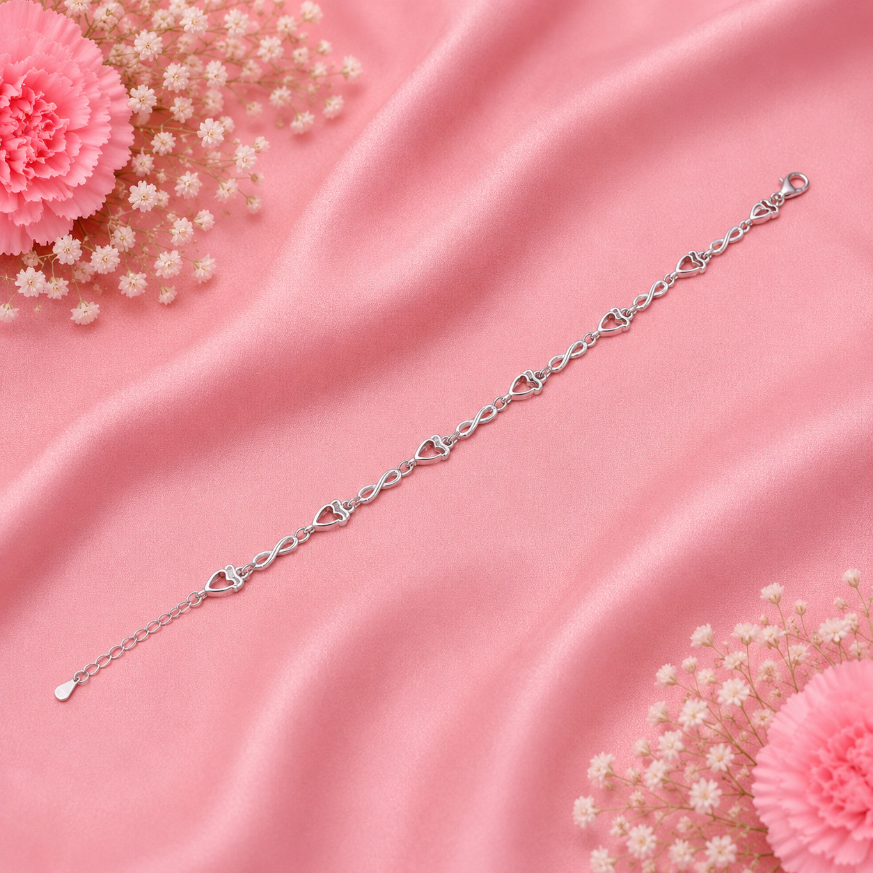 Heart Infinity Bracelet – 925 Sterling Silver – OYA by Gemkara view 2