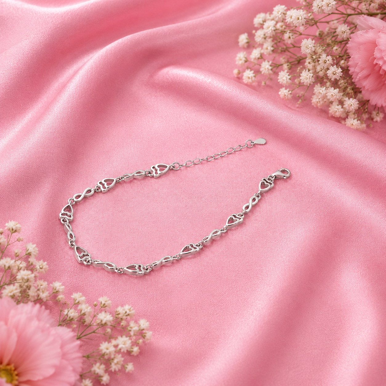 Heart Infinity Bracelet – 925 Sterling Silver – OYA by Gemkara view 3