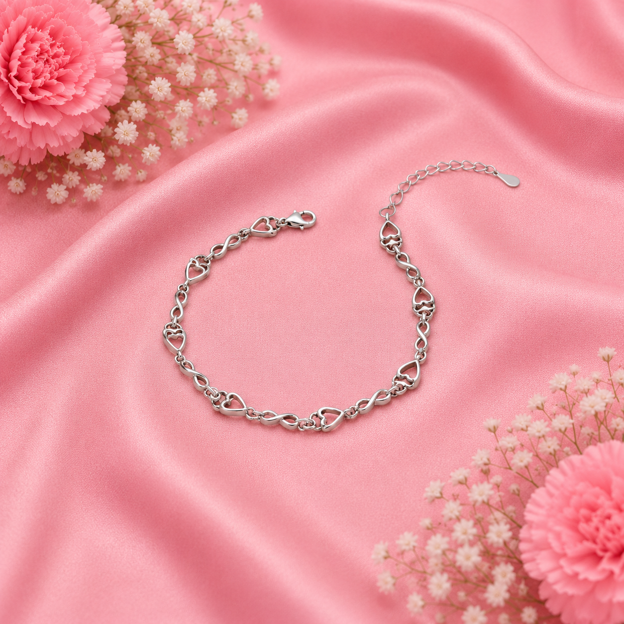 Heart Infinity Bracelet – 925 Sterling Silver – OYA by Gemkara view 4