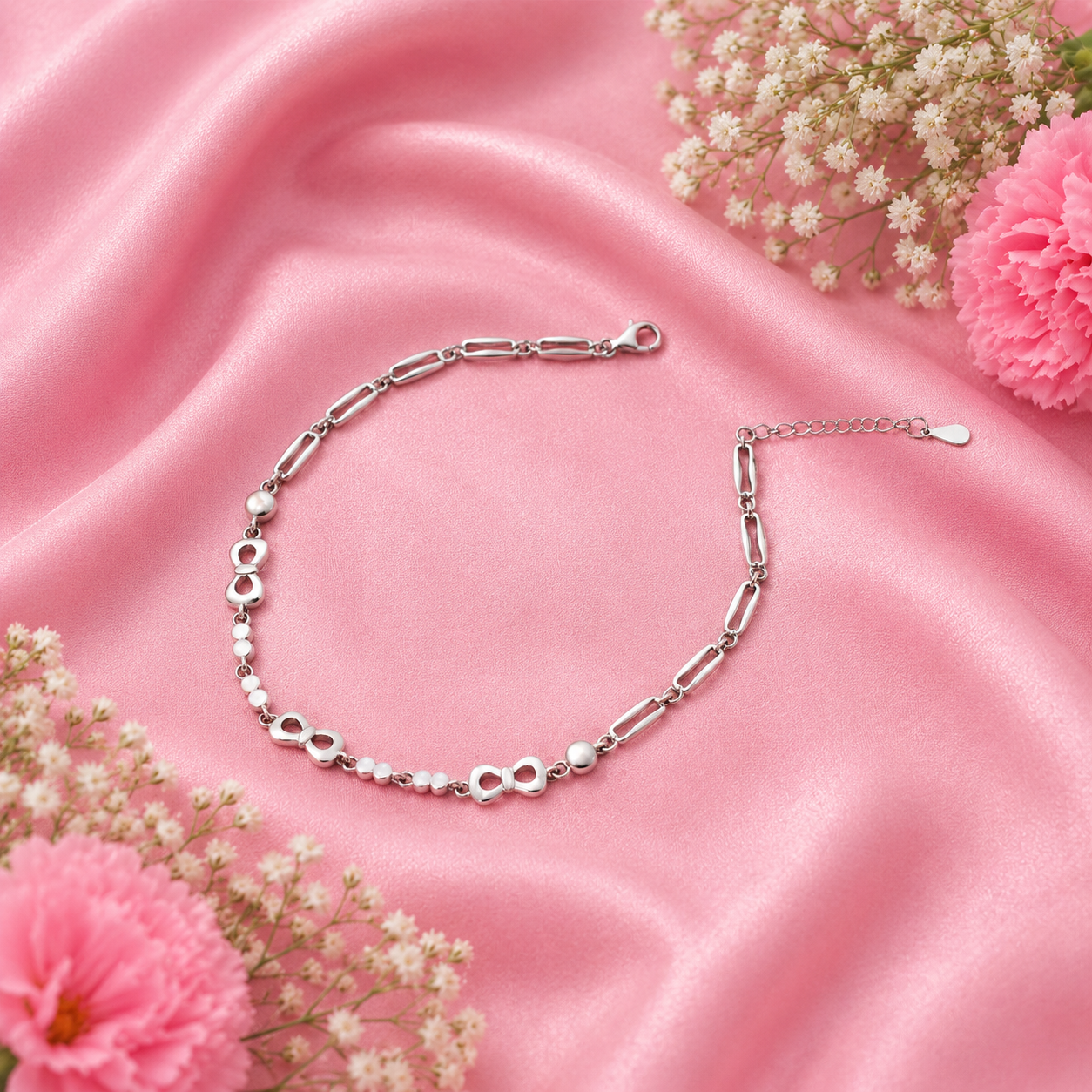 Bow Link Bracelet – 925 Sterling Silver – OYA by Gemkara view 3