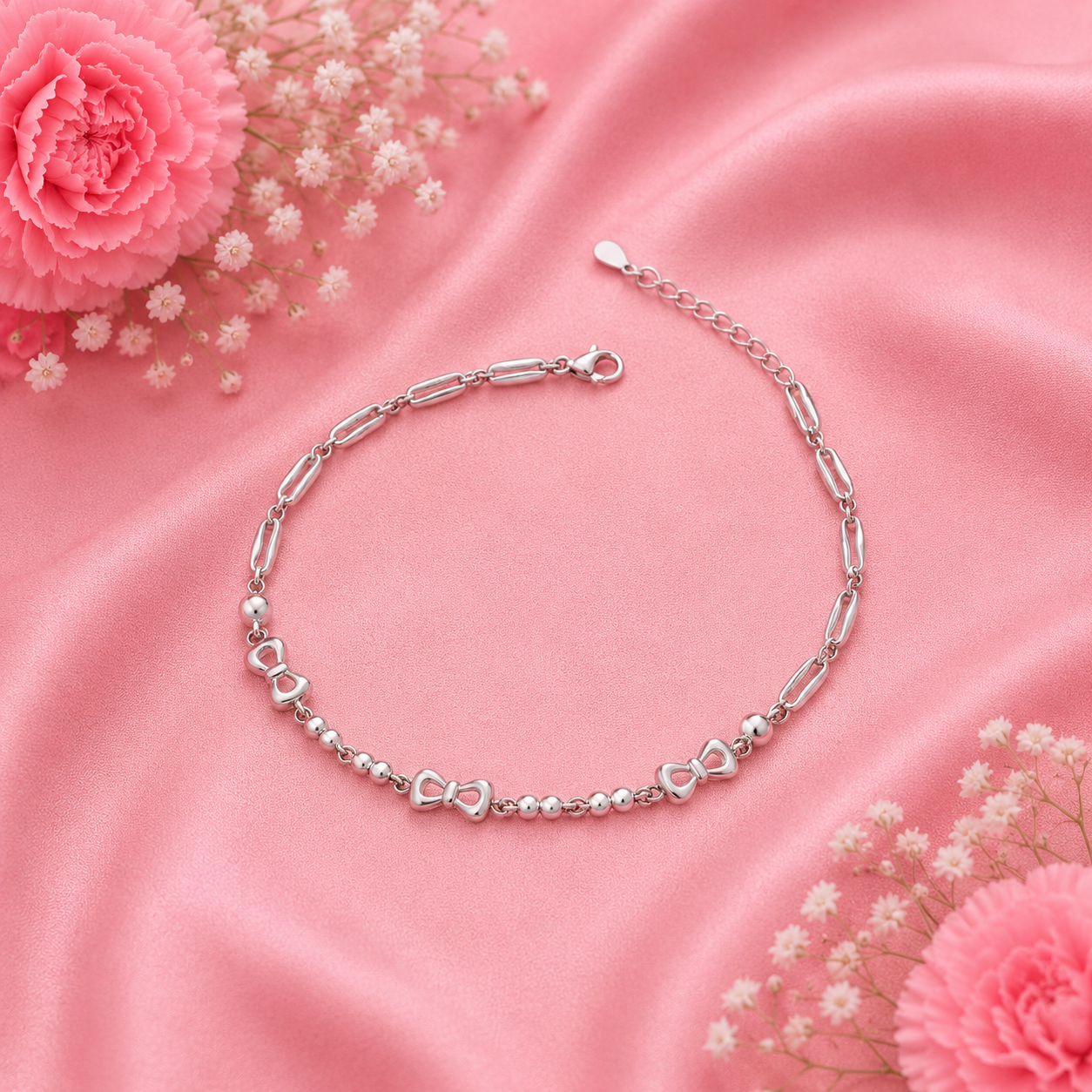 Bow Link Bracelet – 925 Sterling Silver – OYA by Gemkara view 4