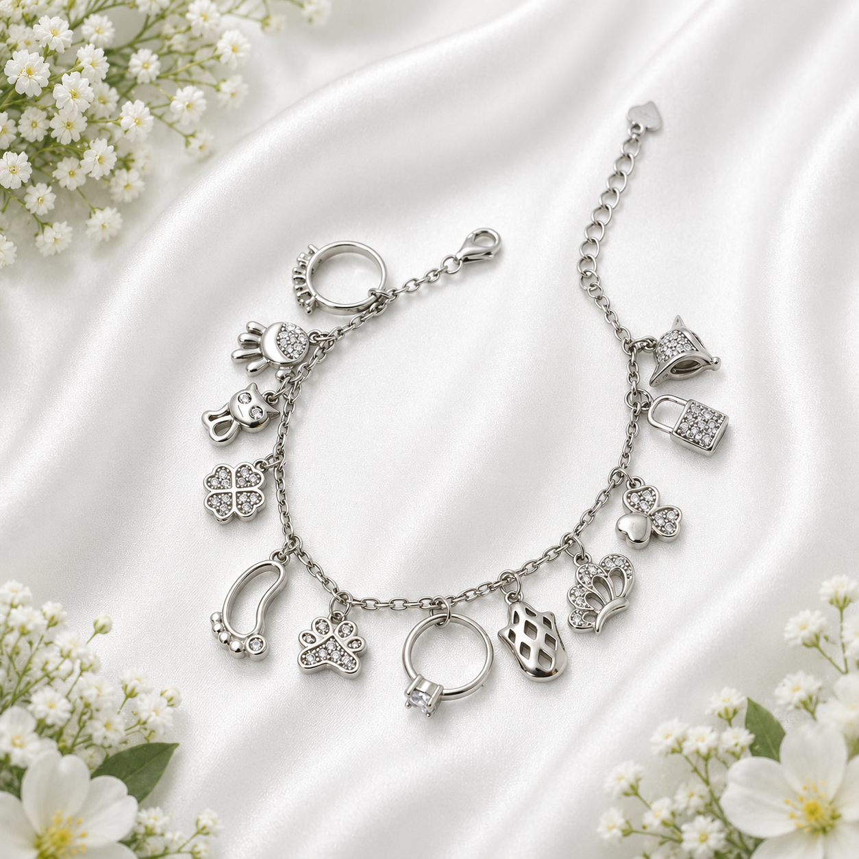 Lucky Charms Bracelet – 925 Sterling Silver – OYA by Gemkara view 2